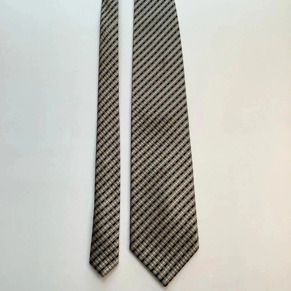 BRITCHES Gold & Silver Woven Italian Silk Stripe Tie - Picture 3 of 11